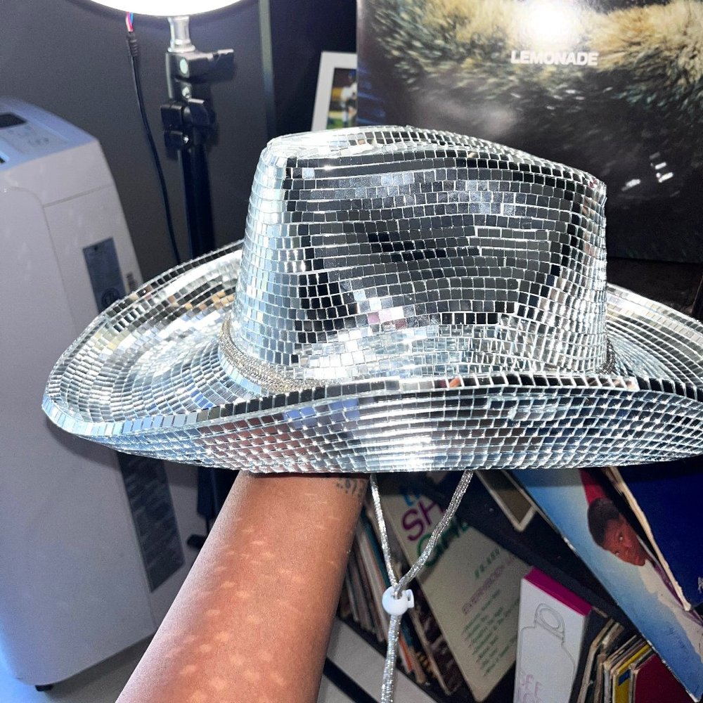 Disco Cowboy Hat | Disco Ball Hat | Mirror Disco Hat | Beyonce Di…